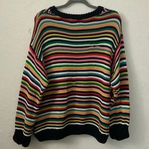 Fate Sweater Crotchet Knit Pullover in Size Medium Women Crew Neck